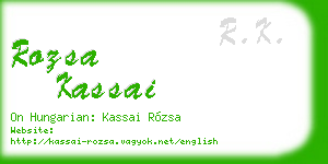 rozsa kassai business card
